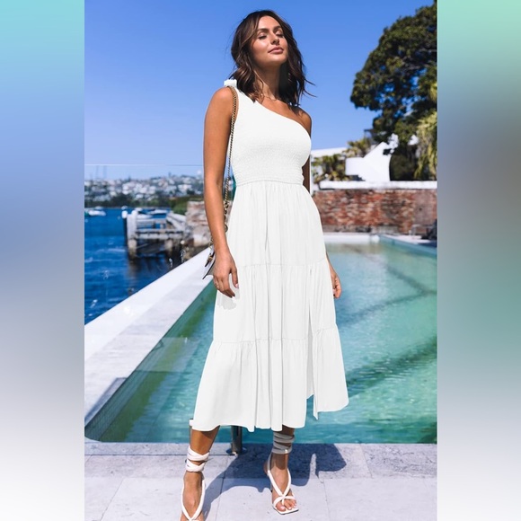 Amazon Dresses Nwt White Midi Dress Poshmark